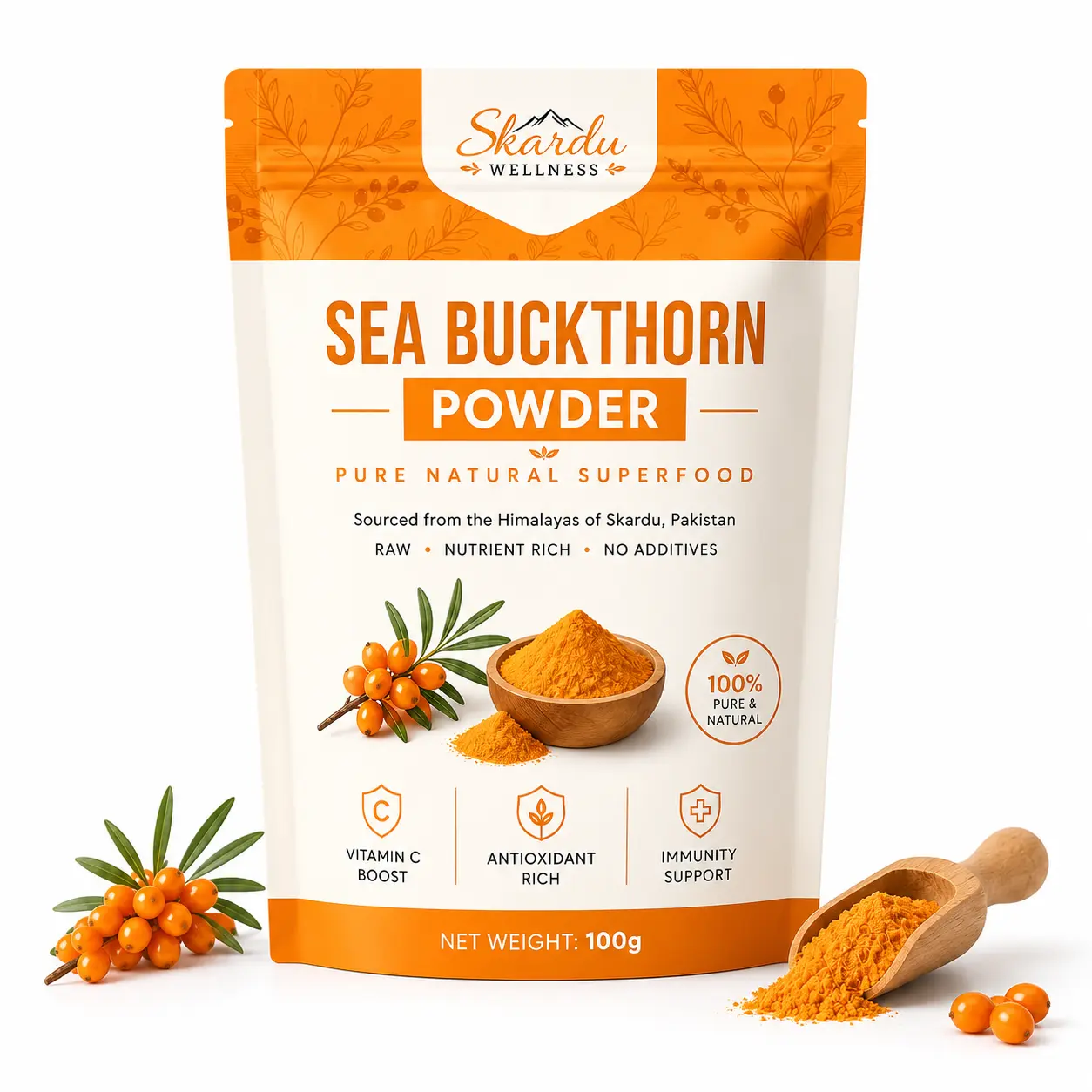 Sea Buckthorn Powder – Pure Himalayan Superfood in Pakistan sea buckthorn powder